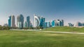 The high-rise district of Doha timelapse hyperlapse Royalty Free Stock Photo