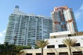 High rise facade, South Point Drive, Miami Beach, Florida Royalty Free Stock Photo