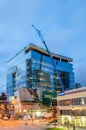 High-rise glass building under construction Royalty Free Stock Photo