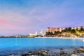 High Rise hotel area in Aruba at dusk Royalty Free Stock Photo