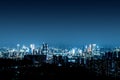 Modern skyscrapers and city night view in Chongqing, China Royalty Free Stock Photo