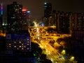 High-rise night view cityscape of Guangzhou city, China