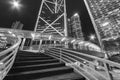 High rise office buildings in Central district of Hong Kong city at night Royalty Free Stock Photo