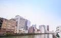 High rise office buildings in Osaka Business District. Royalty Free Stock Photo