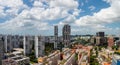 High rise panorama of the skyline at Tanjong Pagar, Singapore, showing residential flats, condominiums, office buildings and the