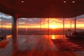 Stunning Sunset Cityscape View from Luxury Apartment Royalty Free Stock Photo