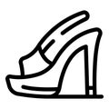 High rise pumps icon outline vector. Feminine heels Royalty Free Stock Photo