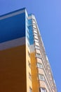 High-rise residential building, the front of the building, the exterior of an apartment building, urban housing Royalty Free Stock Photo