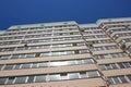 High-rise residential building, the front of the building, the exterior of an apartment building, urban housing Royalty Free Stock Photo