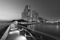 High rise residential building in Hong Kong city at dusk Royalty Free Stock Photo