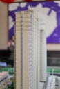 High-rise residential model In the background of the map of xiamen island