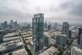 high-rise with view of busy metropolis, surrounded by bustling cityscape Royalty Free Stock Photo