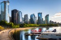 High Rise Waterfront Buildings at Sunset Royalty Free Stock Photo