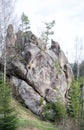 High rocks in the forest
