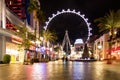 The High Roller Ferris Wheel at The Linq Hotel and Casino at night - Las Vegas, Nevada, USA Royalty Free Stock Photo