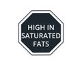 High Saturated Fats label for Food Products. Vector Illustration