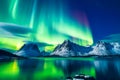 The high saturation of the Aurora borealis enhances the magic of the illuminated surroundings. Generative AI