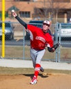 High school baseball pitcher warms up Royalty Free Stock Photo