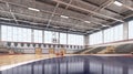 High school basketball gym .