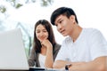 High school or college students group catching up workbook and learning tutoring on desk and reading  doing homework  lesson Royalty Free Stock Photo