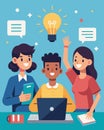 In a high school computer science class students excitedly share their ideas for virtual assistant features and