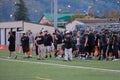 High School Football Players On The Sidelines Royalty Free Stock Photo