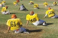 High School Football team practices