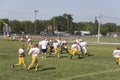 High school football team practicing