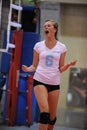 High School Girls Volleyball Action. Royalty Free Stock Photo