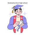 High school graduation. Celebration and diploma awarding ceremony. Royalty Free Stock Photo