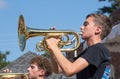 High School Marching Band French Horn Musicians