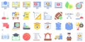 High school related flat vector icon set 2 Royalty Free Stock Photo