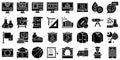 High school related solid vector icon set 2 Royalty Free Stock Photo