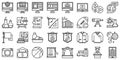 High school related line vector icon set 2 Royalty Free Stock Photo