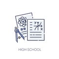 High school RGB color icon