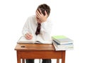 High school student at desk