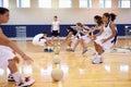 High School Students Playing Dodge Ball In Gym Royalty Free Stock Photo