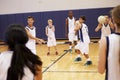 High School Students Playing Dodge Ball In Gym Royalty Free Stock Photo
