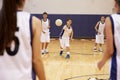 High School Students Playing Dodge Ball In Gym Royalty Free Stock Photo