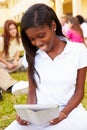 High School Students Studying Outdoors On Campus Royalty Free Stock Photo