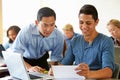 High School Students With Teacher In Class Using Laptops Royalty Free Stock Photo