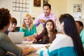 High School Students With Teacher In Class Using Laptops Royalty Free Stock Photo