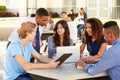 High School Students Working On Campus With Teacher Royalty Free Stock Photo