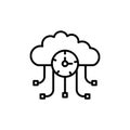 High server uptime icon set. Network reliability with high server and uptime vector symbol in a black filled and outlined style.