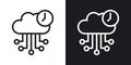 High server uptime icon set. Network reliability with high server and uptime vector symbol in a black filled and outlined style.