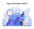 High Shareholder Return concept. Maximizing investor profits through strategic market investments