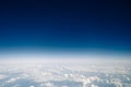 High sky above the clouds, blue atmosphere background Royalty Free Stock Photo