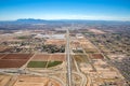 High in the sky showing growth along Arizona State Route 303 west of Phoenix Royalty Free Stock Photo