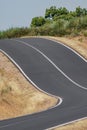 High slope ascending road gradient change countryside Royalty Free Stock Photo