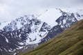 High snow capped mountains in the Tian Shan Mountain range of Kyrgyzstan Royalty Free Stock Photo